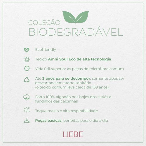 Sutiã Ideal Tomara que Caia Biodegradável - Taças A, B, C, D e DD