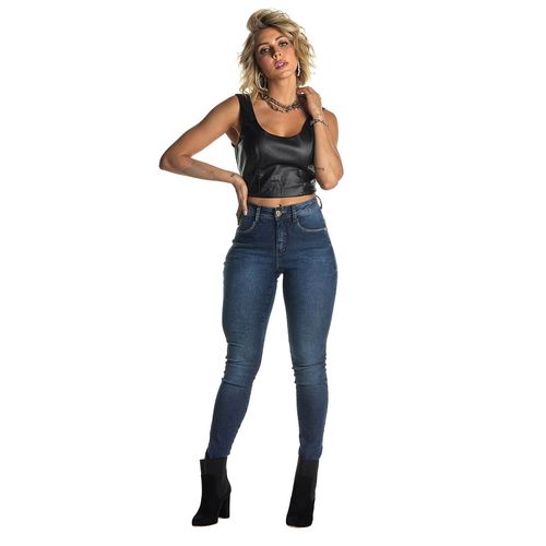 Calça Jeans Denuncia Mid Rise Skinny Z 206324216 Azul