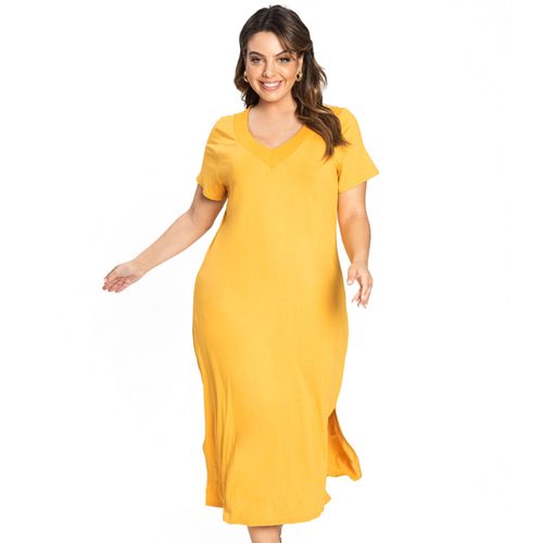 Vestido Midi Feminino Secret Glam Amarelo
